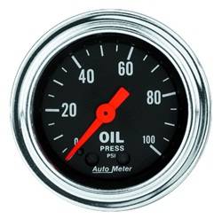 Auto Meter - Traditional Chrome Mechanical Oil Pressure Gauge - Auto Meter 2421 UPC: 046074024214 - Image 1