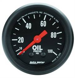 Auto Meter - Z-Series Mechanical Oil Pressure Gauge - Auto Meter 2604 UPC: 046074026041 - Image 1