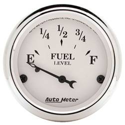 Auto Meter - Old Tyme White Fuel Level Gauge - Auto Meter 1604 UPC: 046074016042 - Image 1