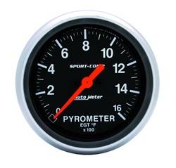 Auto Meter - Sport-Comp Electric Pyrometer Gauge Kit - Auto Meter 3544 UPC: 046074035449 - Image 1