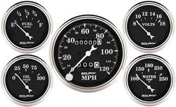 Auto Meter - Old Tyme Black Street Rod Kit - Auto Meter 1708 UPC: 046074017087 - Image 1
