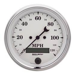 Auto Meter - Old Tyme White Electric Programmable Speedometer - Auto Meter 1680 UPC: 046074016806 - Image 1