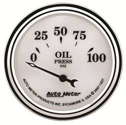Auto Meter - Old Tyme White II Oil Pressure Gauge - Auto Meter 1227 UPC: 046074012273 - Image 1