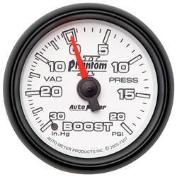 Auto Meter - Phantom II Mechanical Boost/Vacuum Gauge - Auto Meter 7507 UPC: 046074075070 - Image 1