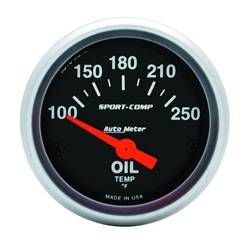 Auto Meter - Sport-Comp Electric Oil Temperature Gauge - Auto Meter 3347 UPC: 046074033476 - Image 1