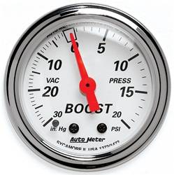 Auto Meter - Arctic White Mechanical Boost/Vacuum Gauge - Auto Meter 1372 UPC: 046074013720 - Image 1