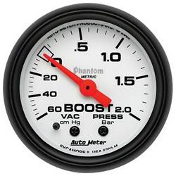 Auto Meter - Phantom Mechanical Metric Boost/Vacuum Gauge - Auto Meter 5703-M UPC: 046074134074 - Image 1