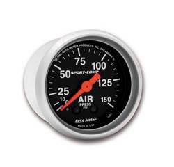 Auto Meter - Sport-Comp Mechanical Air Pressure Gauge - Auto Meter 3320 UPC: 046074033209 - Image 1