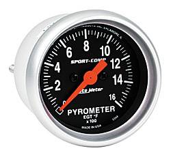 Auto Meter - Sport-Comp Electric Pyrometer Gauge Kit - Auto Meter 3344 UPC: 046074033445 - Image 1