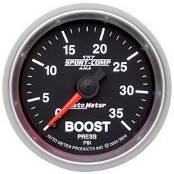 Auto Meter - Sport-Comp II Mechanical Boost Gauge - Auto Meter 3604 UPC: 046074036040 - Image 1
