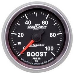 Auto Meter - Sport-Comp II Mechanical Boost Gauge - Auto Meter 3606 UPC: 046074036064 - Image 1