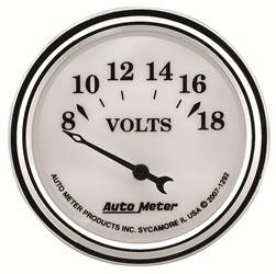Auto Meter - Old Tyme White II Voltmeter Gauge - Auto Meter 1292 UPC: 046074012921 - Image 1