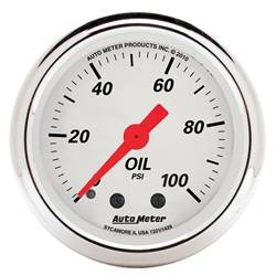 Auto Meter - Arctic White Mechanical Oil Pressure Gauge - Auto Meter 1321 UPC: 046074013218 - Image 1