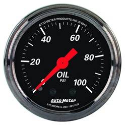 Auto Meter - Designer Black Mechanical Oil Pressure Gauge - Auto Meter 1429 UPC: 046074014291 - Image 1
