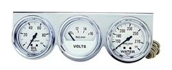 Auto Meter - Autogage Mechanical White Oil/Volt/Water Chrome Console - Auto Meter 2329 UPC: 046074023293 - Image 1