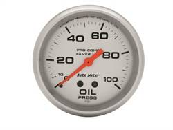 Auto Meter - Silver LFGs Oil Pressure Gauge - Auto Meter 4621 UPC: 046074046216 - Image 1