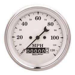 Auto Meter - Old Tyme White Electric Programmable Speedometer - Auto Meter 1679 UPC: 046074016790 - Image 1