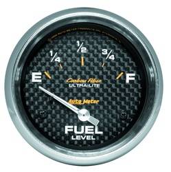 Auto Meter - Carbon Fiber Electric Fuel Level Gauge - Auto Meter 4816 UPC: 046074048166 - Image 1