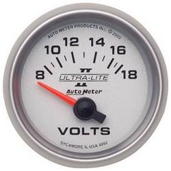 Auto Meter - Ultra-Lite II Electric Voltmeter Gauge - Auto Meter 4992 UPC: 046074049927 - Image 1