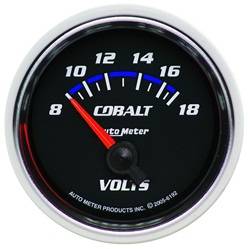 Auto Meter - Cobalt Electric Voltmeter Gauge - Auto Meter 6192 UPC: 046074061929 - Image 1