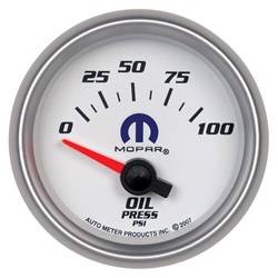 Auto Meter - MOPAR Electric Oil Pressure Gauge - Auto Meter 880029 UPC: 046074154669 - Image 1