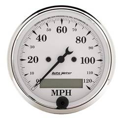 Auto Meter - Old Tyme White Electric Programmable Speedometer - Auto Meter 1688 UPC: 046074016882 - Image 1