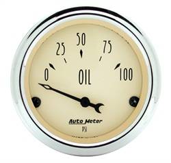 Auto Meter - Antique Beige Oil Pressure Gauge - Auto Meter 1827 UPC: 046074018275 - Image 1