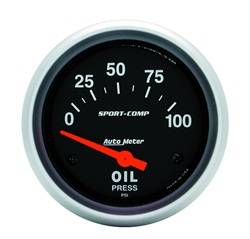 Auto Meter - Sport-Comp Electric Oil Pressure Gauge - Auto Meter 3522 UPC: 046074035227 - Image 1