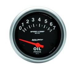 Auto Meter - Sport-Comp Electric Metric Oil Pressure Gauge - Auto Meter 3522-M UPC: 046074113055 - Image 1