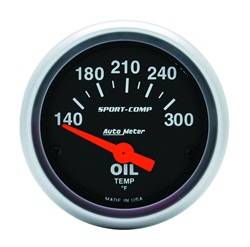 Auto Meter - Sport-Comp Electric Oil Temperature Gauge - Auto Meter 3348 UPC: 046074033483 - Image 1