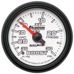 Auto Meter - Phantom II Mechanical Boost/Vacuum Gauge - Auto Meter 7503 UPC: 046074075032 - Image 1