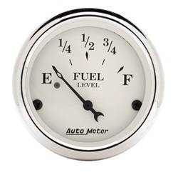 Auto Meter - Old Tyme White Fuel Level Gauge - Auto Meter 1606 UPC: 046074016066 - Image 1
