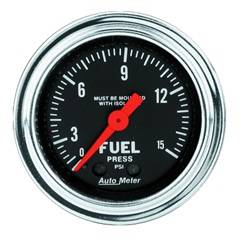 Auto Meter - Traditional Chrome Mechanical Fuel Pressure Gauge - Auto Meter 2413 UPC: 046074024139 - Image 1