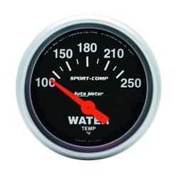 Auto Meter - Sport-Comp Electric Water Temperature Gauge - Auto Meter 3337 UPC: 046074033377 - Image 1