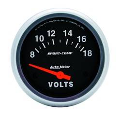 Auto Meter - Sport-Comp Electric Voltmeter Gauge - Auto Meter 3592 UPC: 046074035920 - Image 1