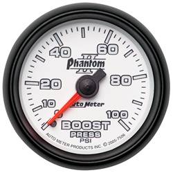 Auto Meter - Phantom II Mechanical Boost Gauge - Auto Meter 7506 UPC: 046074075063 - Image 1
