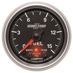 Auto Meter - Sport-Comp PC Fuel Pressure Gauge - Auto Meter 3667 UPC: 046074036675 - Image 1