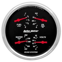 Auto Meter - Designer Black Quad Gauge - Auto Meter 1410 UPC: 046074014109 - Image 1