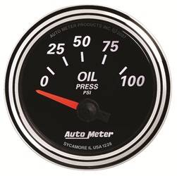 Auto Meter - Designer Black II Oil Pressure Gauge - Auto Meter 1228 UPC: 046074012280 - Image 1