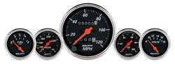 Auto Meter - Designer Black 5 Gauge Set Fuel/Oil/Speedo/Volt/Water - Auto Meter 1411 UPC: 046074014116 - Image 1