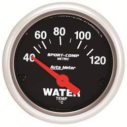 Auto Meter - Sport-Comp Electric Water Temperature Gauge - Auto Meter 3337-M UPC: 046074134128 - Image 1