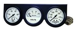 Auto Meter - Autogage Mechanical White Oil/Volt/Water Black Console - Auto Meter 2328 UPC: 046074023286 - Image 1