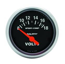 Auto Meter - Sport-Comp Electric Voltmeter Gauge - Auto Meter 3391 UPC: 046074033919 - Image 1