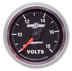 Auto Meter - Sport-Comp II Electric Voltmeter Gauge - Auto Meter 3691 UPC: 046074036910 - Image 1