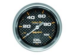 Auto Meter - Carbon Fiber Mechanical Oil Pressure Gauge - Auto Meter 4821 UPC: 046074048210 - Image 1
