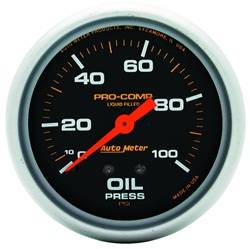Auto Meter - Pro-Comp Liquid-Filled Mechanical Oil Pressure Gauge - Auto Meter 5421 UPC: 046074054211 - Image 1