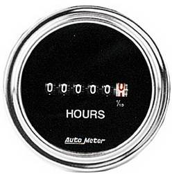 Auto Meter - Traditional Chrome Electric Hourmeter Gauge - Auto Meter 2587 UPC: 046074025877 - Image 1