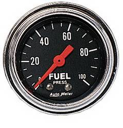 Auto Meter - Traditional Chrome Mechanical Fuel Pressure Gauge - Auto Meter 2412 UPC: 046074024122 - Image 1