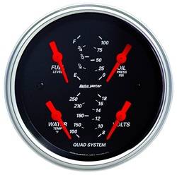 Auto Meter - Designer Black Quad Gauge - Auto Meter 1412 UPC: 046074014123 - Image 1