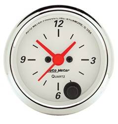Auto Meter - Arctic White Clock - Auto Meter 1385 UPC: 046074013850 - Image 1